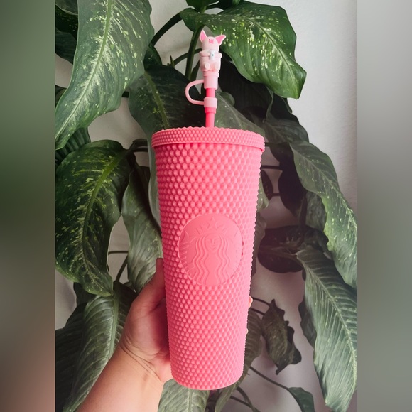 NWT 2021 Starbucks Overseas HTF Matte Pink Bubblegum studded tumbler - Picture 1 of 5